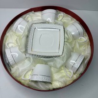 Набір чайний 12 предметів (6 чашки квадр. 240 мл з блюд.)