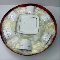 Набір чайний 12 предметів (6 чашки квадр. 240 мл з блюд.)