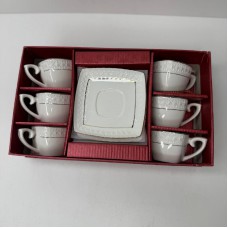 Набір кавовий 12 предметів (6 чашки квадр. 90 мл з блюд.)