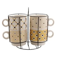 Набір чашок 250 мл 4 шт на стійці White