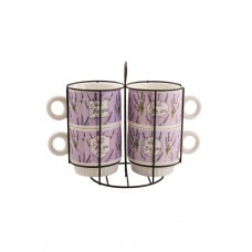 Набір чашок 250 мл 4 шт на стійці Лаванда