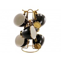 Набір чашок 280 мл 6 шт на стійці чорні 