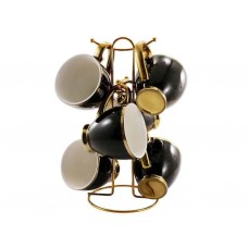 Набір чашок 280 мл 6 шт на стійці чорні 