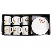 Набір чашок 160 мл 6 шт з блюдцями «LOVE»