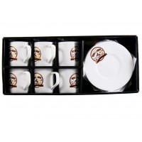 Набір чашок 160 мл 6 шт з блюдцями «Кава» 