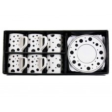 Набір чашок 160 мл 6 шт з блюдцями «Крапки»