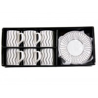 Набір чашок 160 мл 6 шт з блюдцями «Смуги»