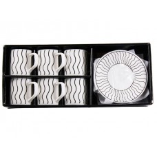 Набір чашок 160 мл 6 шт з блюдцями «Смуги»