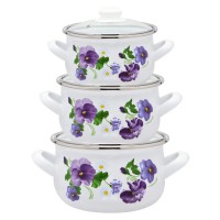 Набір каструль 3 шт «Фіалка» Interos