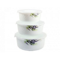 Набір салатників 3 шт з кришками «Лаванда»