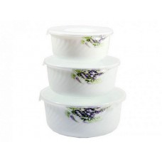 Набір салатників 3 шт з кришками «Лаванда»