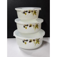 Набір салатників 3 шт з кришками Мереживо