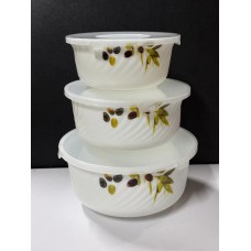 Набір салатників 3 шт з кришками Мереживо