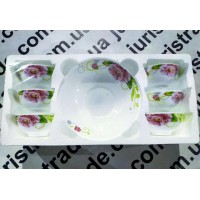 Набір салатників 7 шт « Бузковий піон»