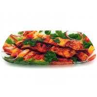 Блюдо скляне прямокутне 29,5×21 см «Шашлик петрушка» 