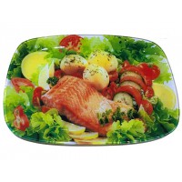 Блюдо скляне прямокутне 34,5 ×23,5 см «Риба»