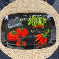 Блюдо 29,5×21 см прямокутне Томати 