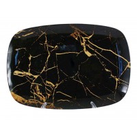 Блюдо 34,5×23,5 см прямокутне Чорний мармур