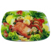 Блюдо скляне прямокутне 29,5×21 см «Овочі»