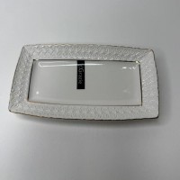 Тарілка мілка прямокутна біла порцеляна 9″