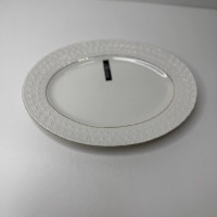 Тарілка мілка овальна біла порцеляна 10″