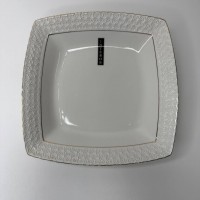 Тарілка квадратна глибока біла порцеляна біла 9″