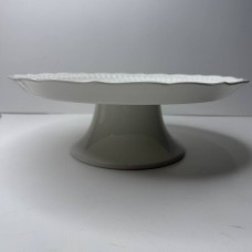 Блюдо на ніжці кругле біла порцеляна 31 см