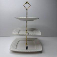 Фруктовниця біла порцеляна 3-ярусна