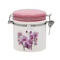  Банка керамічна з замком 500 мл «Орхідея рожева»