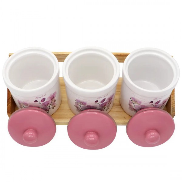 Набір керамічних банок 500 мл «Орхідея рожева» ZFC048OP Interos