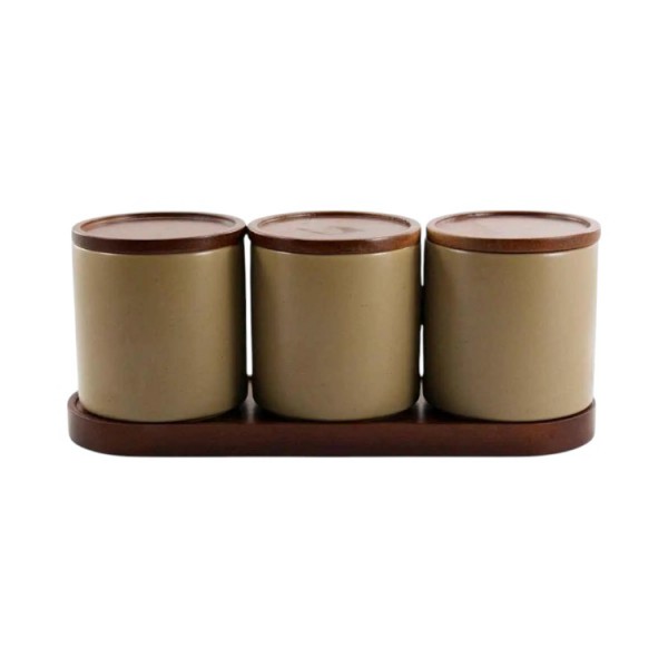 Набір банок 450 мл 3 шт на підставці YM241020-3 Interos