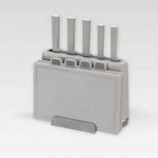 Набір ножів 10 предметів (5 шт + підставка + обробні дошки) Gray