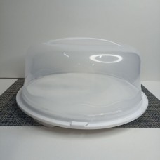Тортівниця 32 см кругла (біла) R-plastic