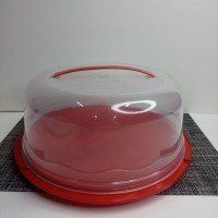 Тортівниця 32 см кругла (червоний) R-plastic
