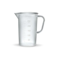 Мірний стакан 250 мл поліпропілен з рельєфним градуюванням Склоприлад