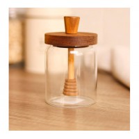 Банка для меду 500 мл з дерев'яною ложкою