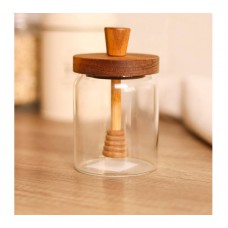 Банка для меду 500 мл з дерев'яною ложкою