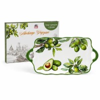 Блюдо 23×14×2 см з ручками Авокадо фуерте 