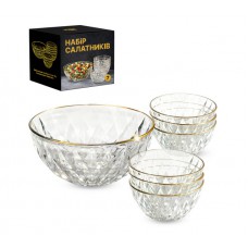 Набір салатників 7 шт Golden Rim
