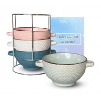 Набір мисок 680 мл на стійці Dots