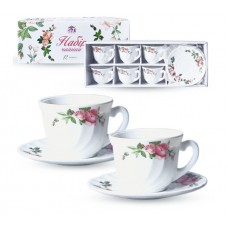 Набір чайний 12 предметів «Рожевий бутон» 190 мл