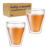Чашка з подвійною стінкою 280 мл набір 2 шт