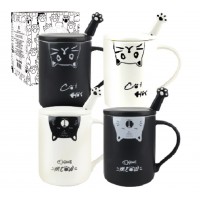 Чашка з кришкою та ложкою Вусатики 420 мл D3