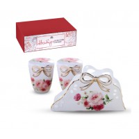 Набір серветниця + сільничка + перечниця «Бант»