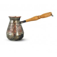 Турка мідна 500 мл «Квіти» чорний нікель