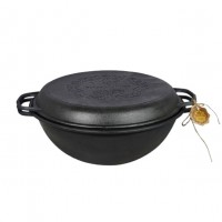 Казан 8 л узбецький з кришкою-сковорідкою гриль