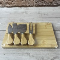 Набір для нарізки сиру 5 предметів 25×15×1 см S&T