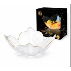 Набір салатників 2 шт 4 пелюстки, золотий кант