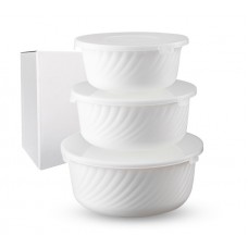 Набір салатників 3 шт з кришками білий