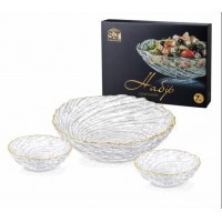 Набір салатників 7 шт, золотий кант